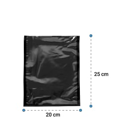 100 Bolsas Sellado Al Vacío Lisas Negras70 Micras 20x25cm