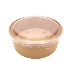 Envase Desechable Bowl Kraft 1000cc Con Tapa X 20 Unidades