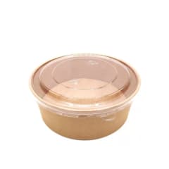 Envase Desechable Bowl Kraft 750cc Con Tapa X 100 Unidades