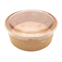 Envase Desechable Bowl Kraft 1300cc Con Tapa X 100 Unidades