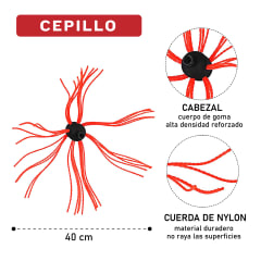 Cepillo Para Limpieza De Chimeneas Con Cabezal Completo 40cm