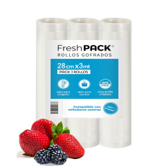 Pack 3 Rollos Sellado al Vacío 28cm x 3mt