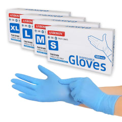 Guantes 100% De Nitrilo Caja 100 Unid. Tallas Xs S M L Xl