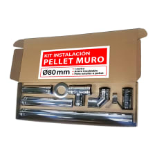 Kit Instalación Estufa A Pellet Inox Muro 80mm