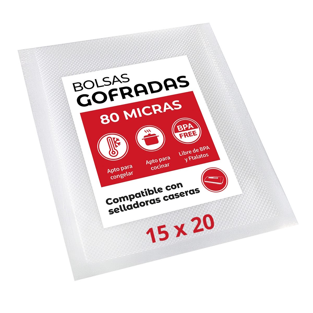 100 Bolsas Sellado Al Vacío 15x20cm1