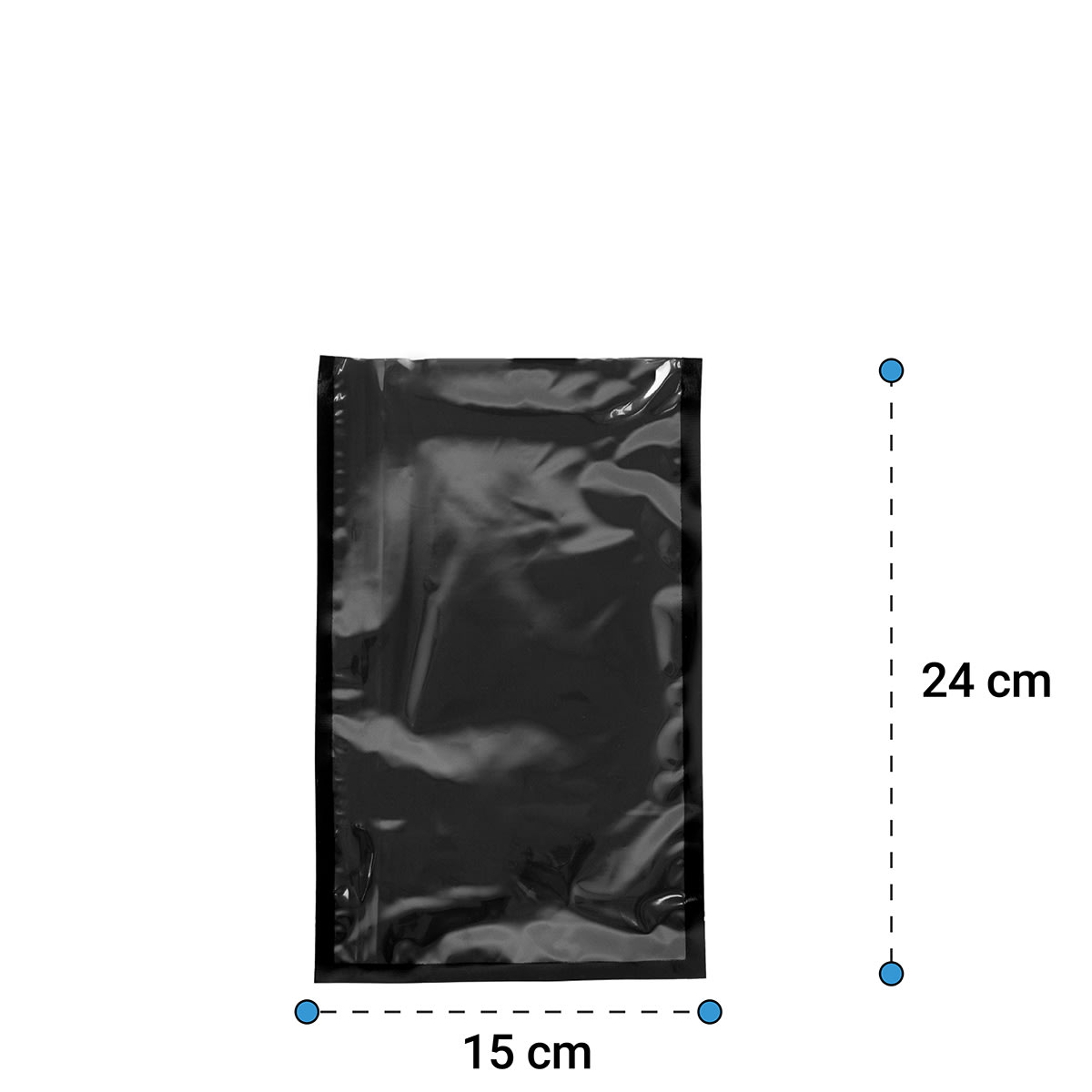 100 Bolsas Sellado Al Vacío Lisas Negras70 Micras 15x24cm1