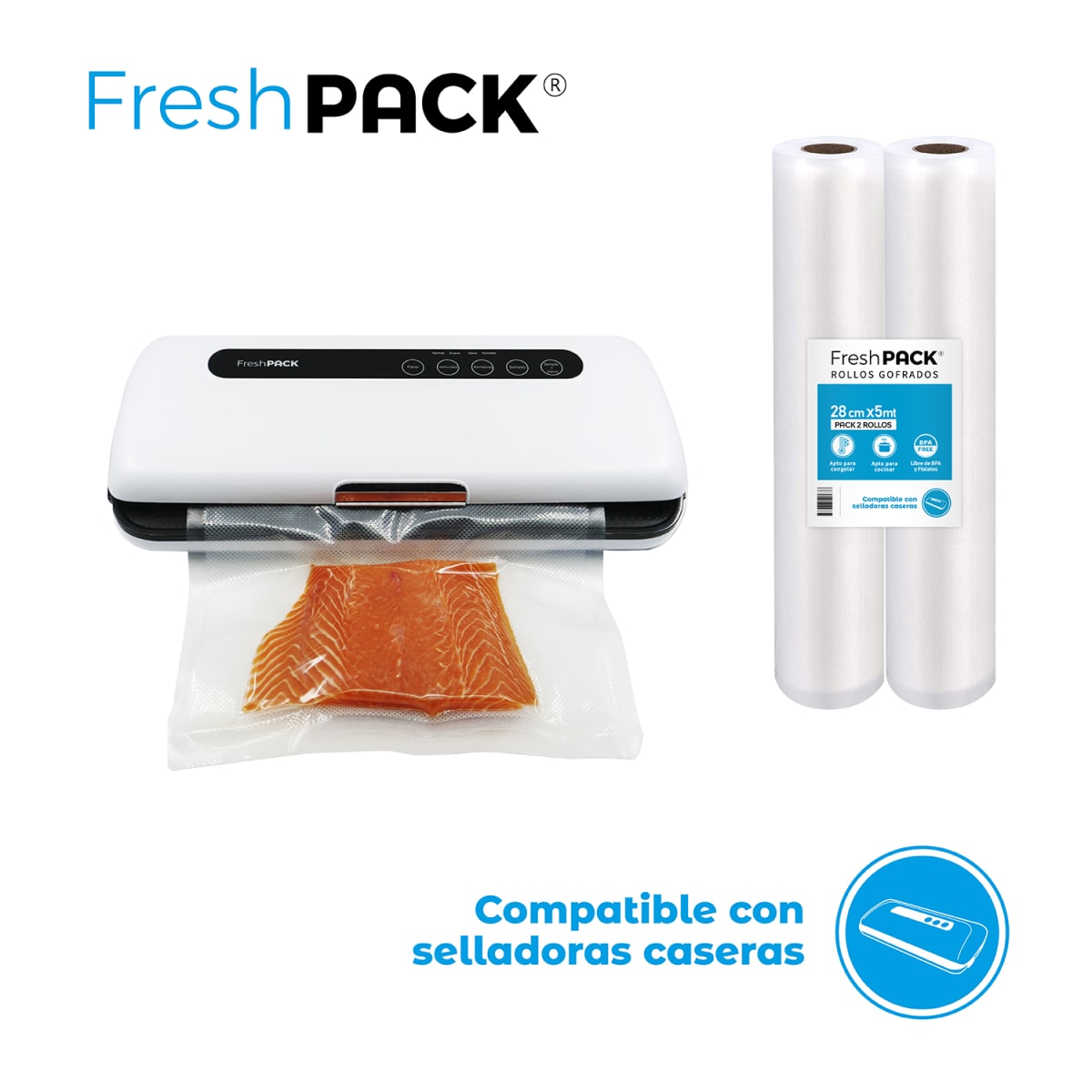 Pack 3 Rollos Bolsas Sellado Al Vacío 28cm X 5mt4