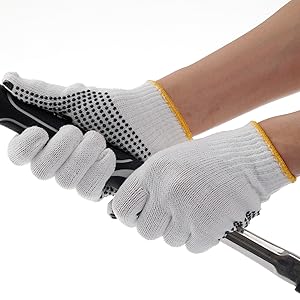 Pack 24 unidades de guantes de algodón con puntos de goma (12 pares)7