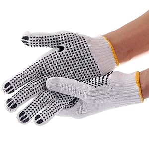 Pack 24 unidades de guantes de algodón con puntos de goma (12 pares)2