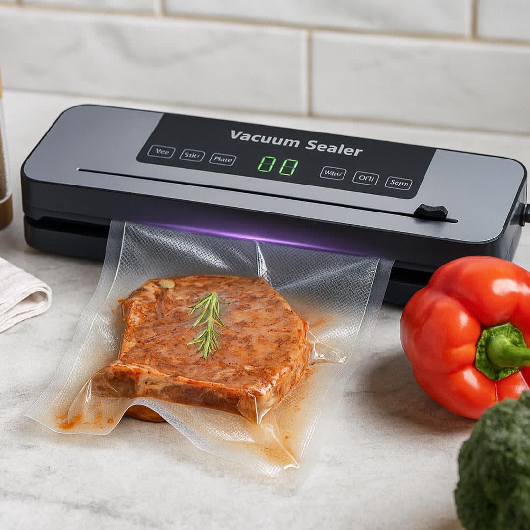 Selladora vacío con cortador de bolsa + 3 Rollos 22cm X 5mt5