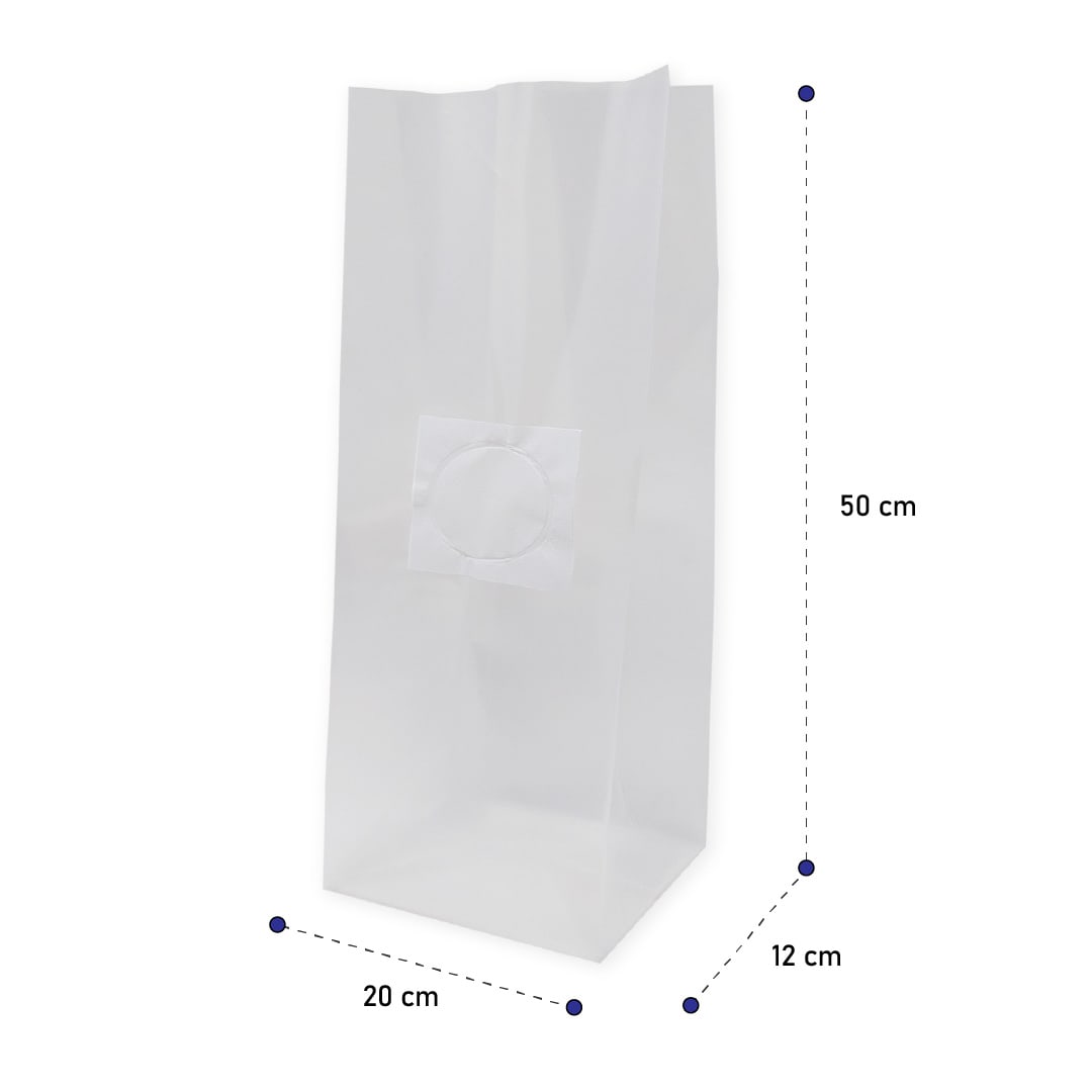 Pack 100 Bolsas para Cultivo de hongos 20x12x502