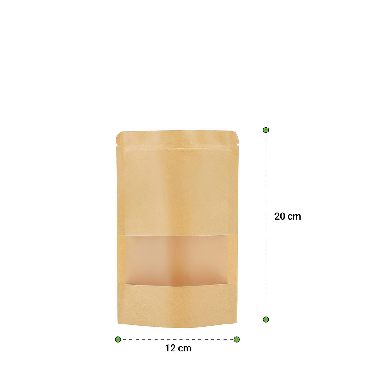 PACK 500 UNIDADES DOYPACK CON VENTANA TRANSPARENTE 12X20X4 CM2