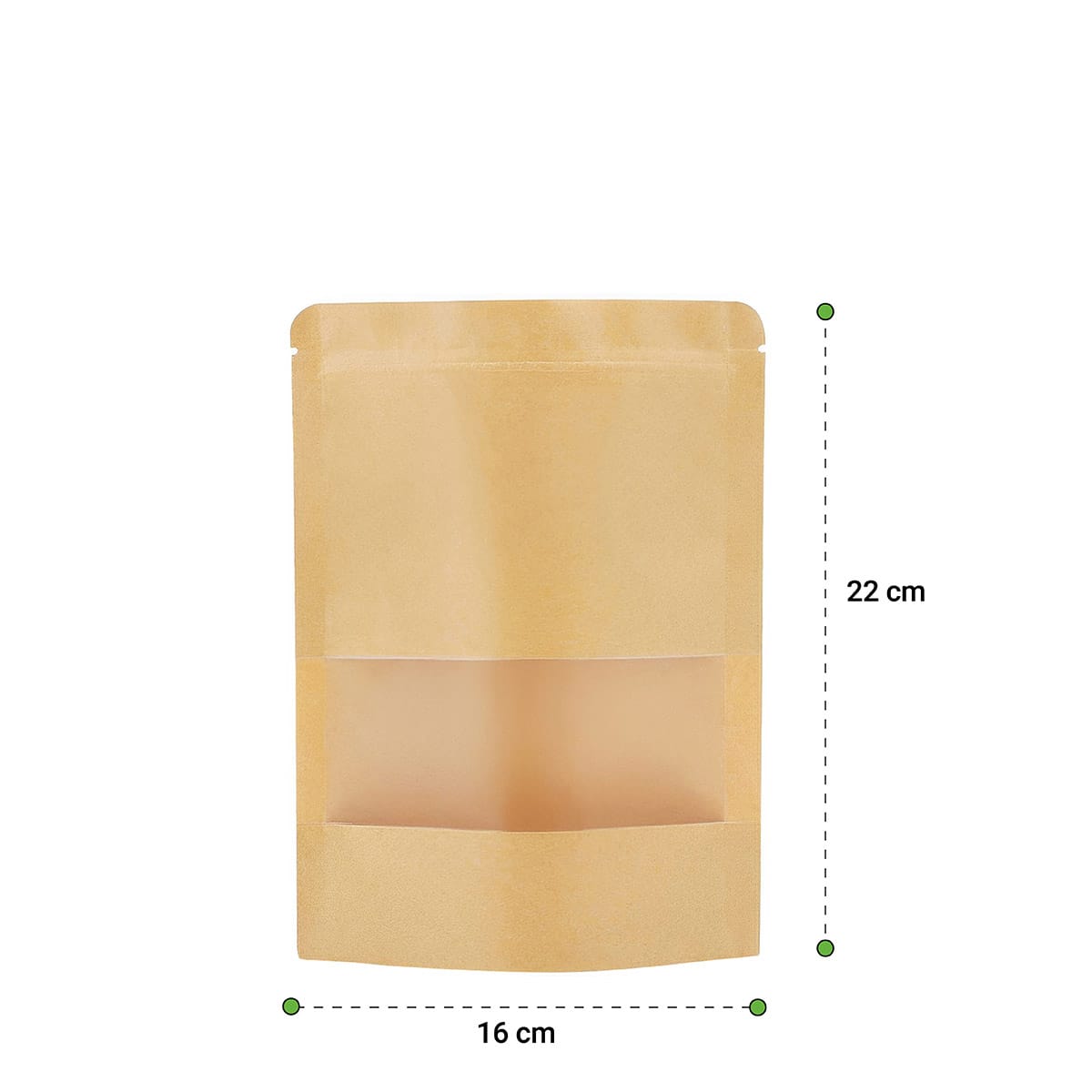 100 UNIDADES DOYPACK CON VENTANA TRANSPARENTE 16X22X4 CM3