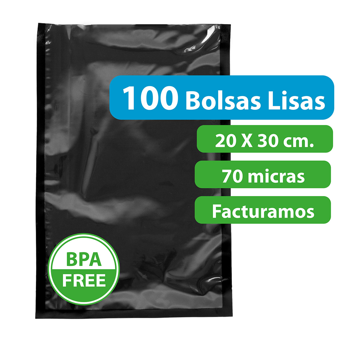 100 BOLSAS VACIO LISAS 20X30 NEGRAS2