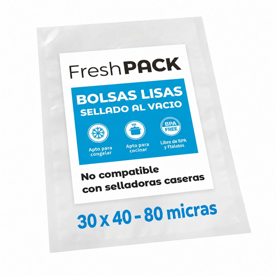 PACK 100 BOLSAS VACIO LISA 80 MICRAS 30X40 CM1