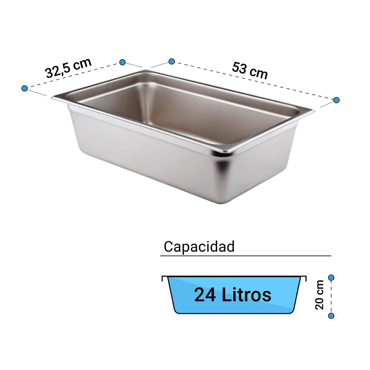 Contenedor de acero inoxidable para Sous-Vide 24 Lts.2