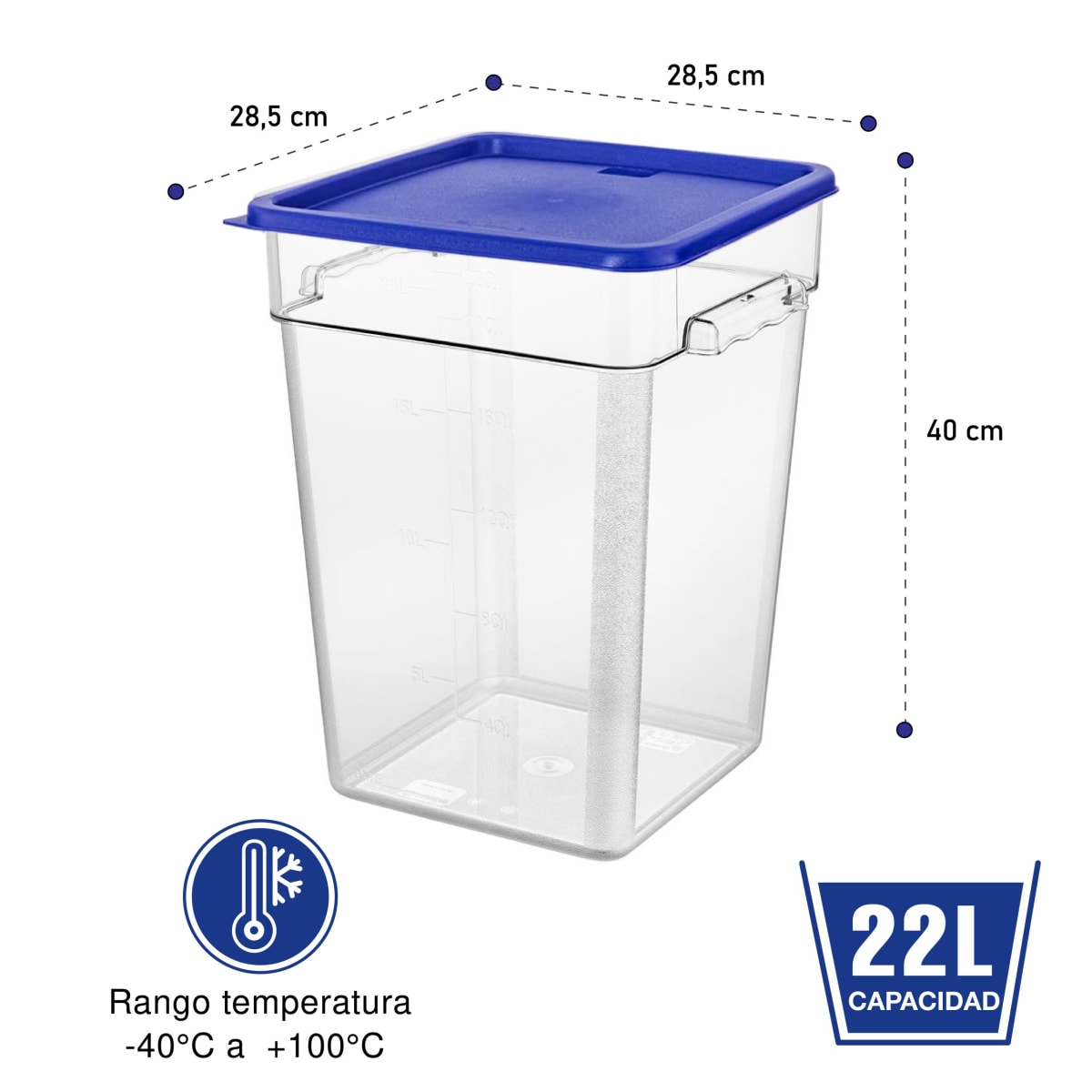 Contenedor Policarbonato c/tapa 22L3