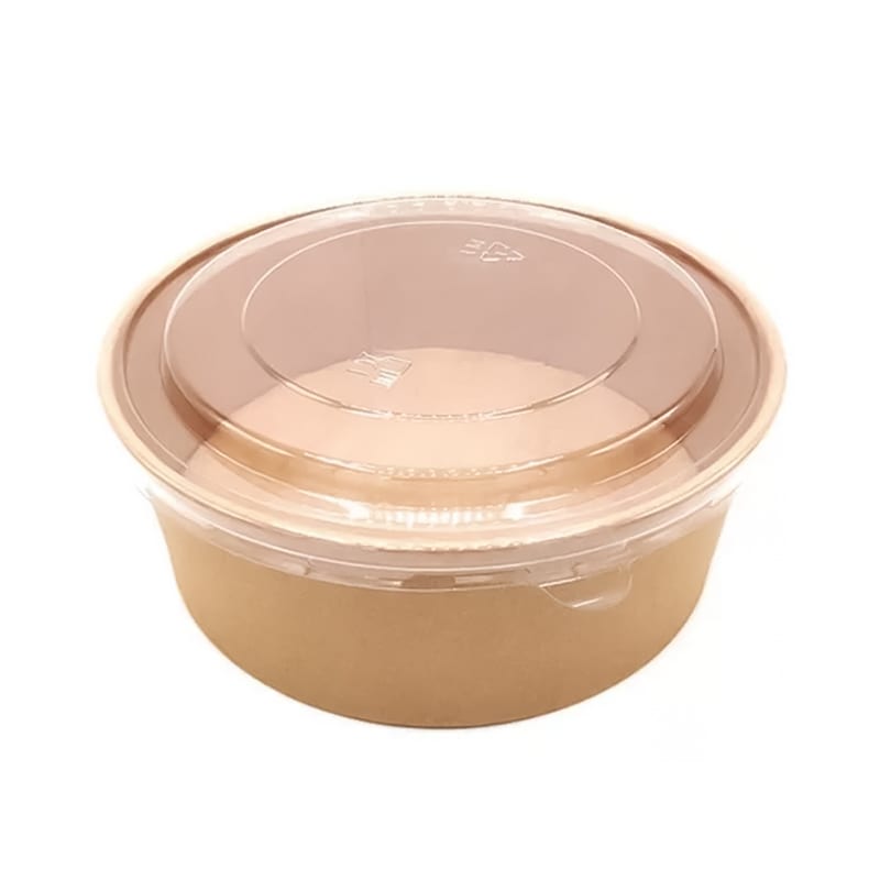 Envase Desechable Bowl Kraft 1000cc Con Tapa X 100 Unidades1