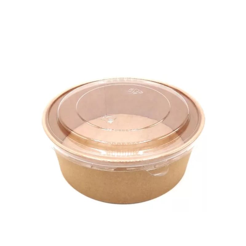Envase Desechable Bowl Kraft 750cc Con Tapa X 100 Unidades1
