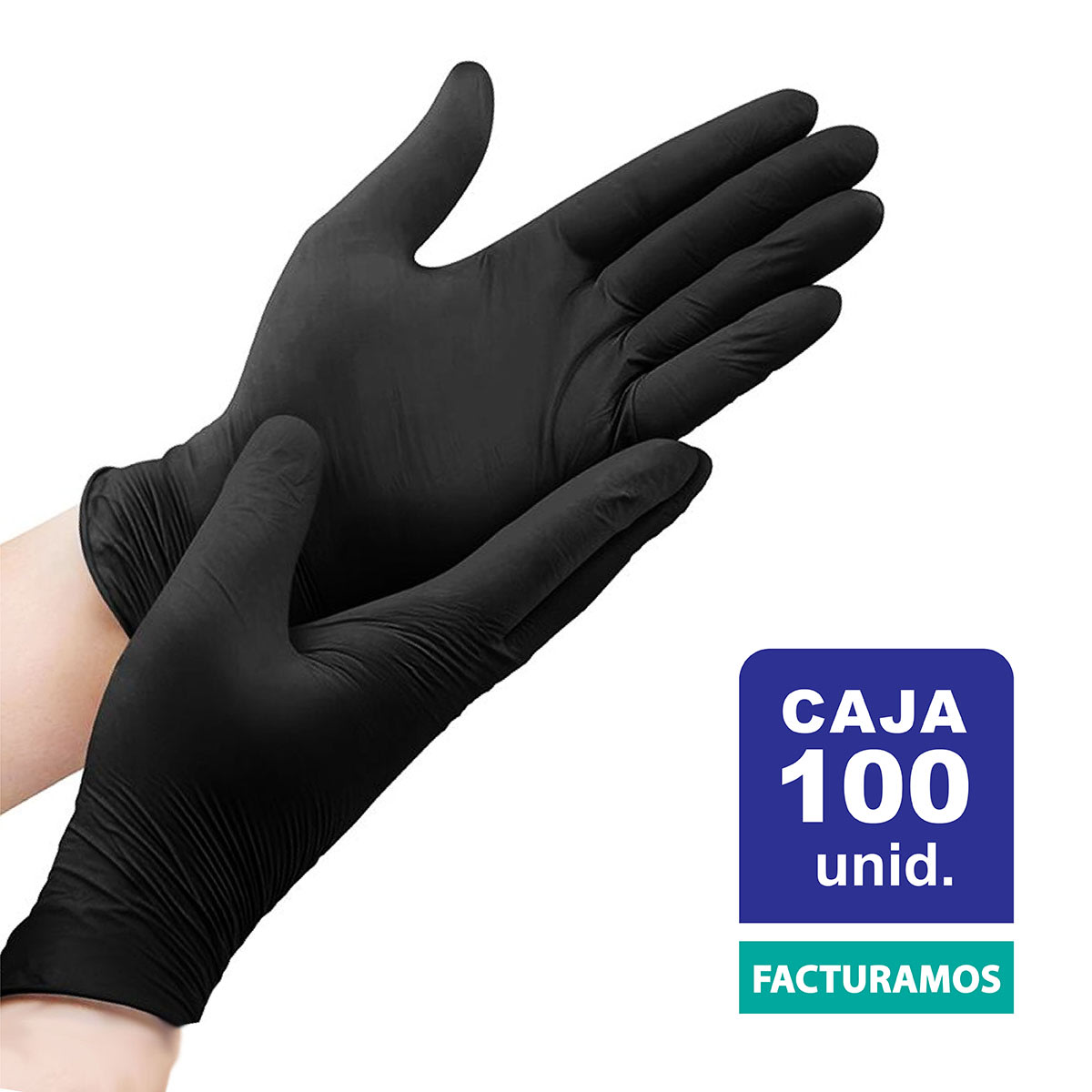 Guantes Negros XS S M L XL 100% De Nitrilo Caja 100 Unid.1