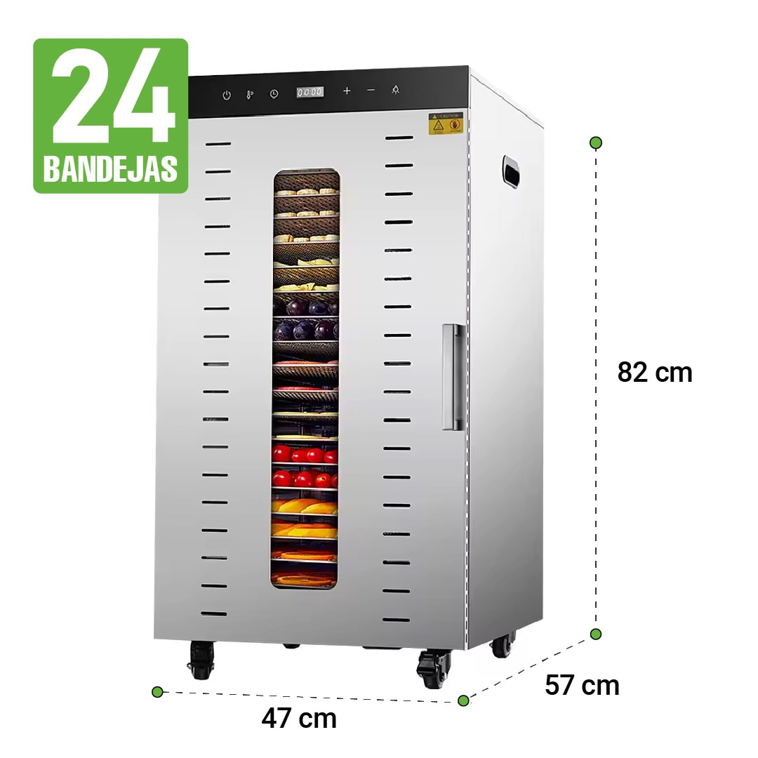 DESHIDRATADOR DE ALIMENTOS ACERO INOXIDABLE 24 BANDEJAS (HAKKA)1