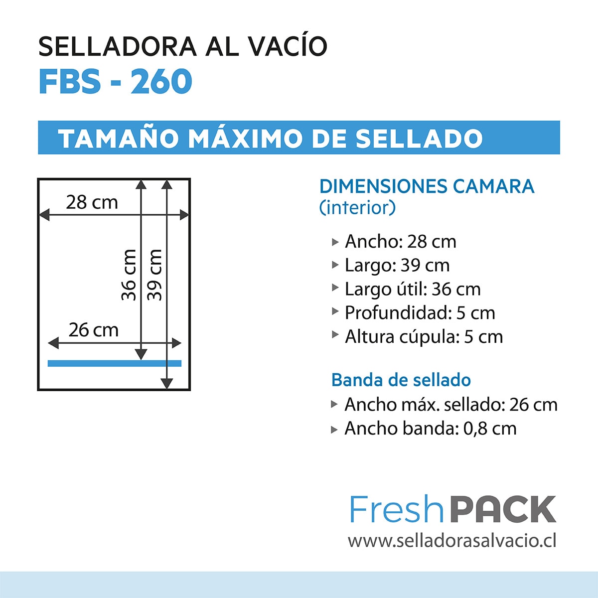 SELLADORA AL VACIO DE CAMPANA FRESHPACK FBS-2605