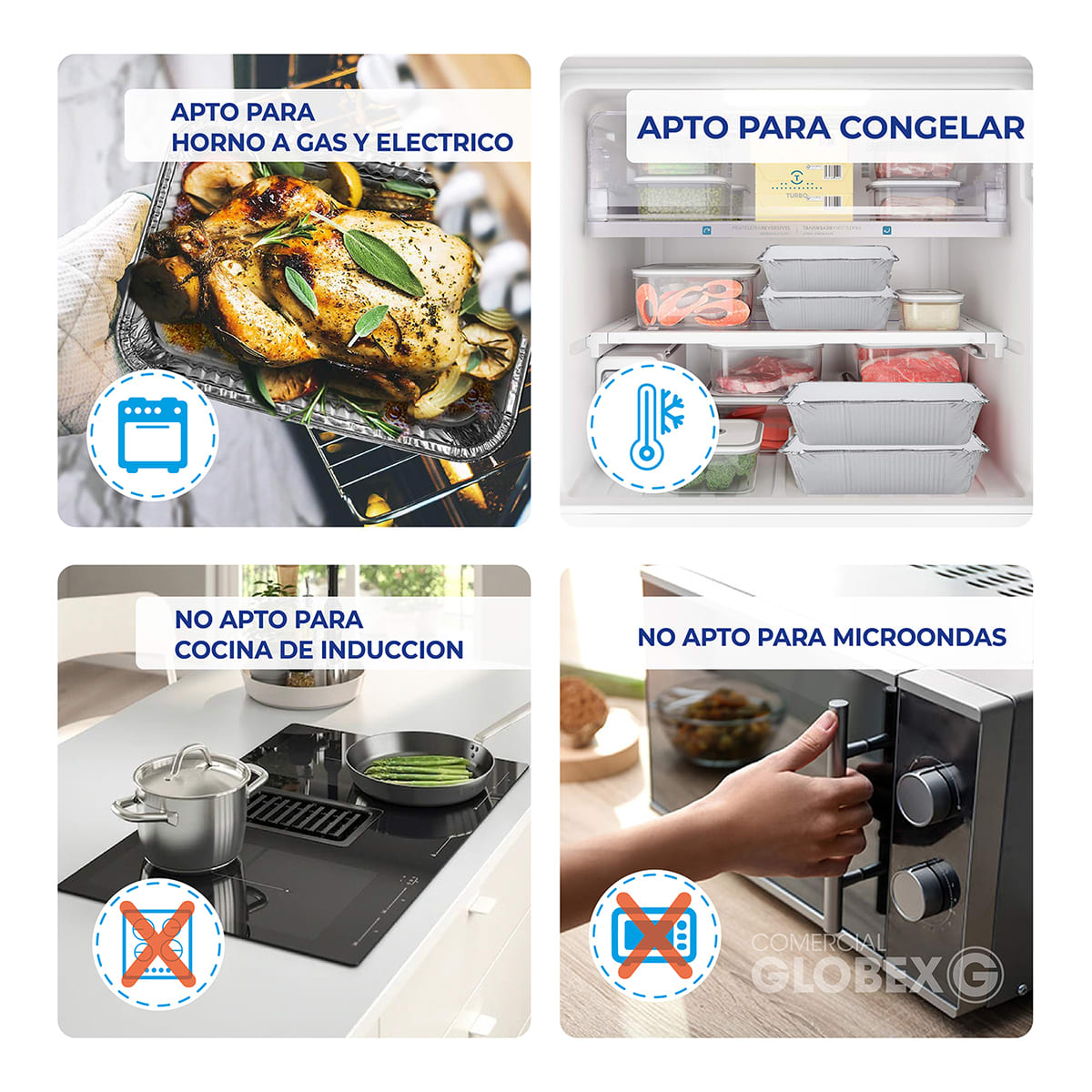 Bandejas De Aluminio C 40 Con Tapa Termolaminada 100 Uni5