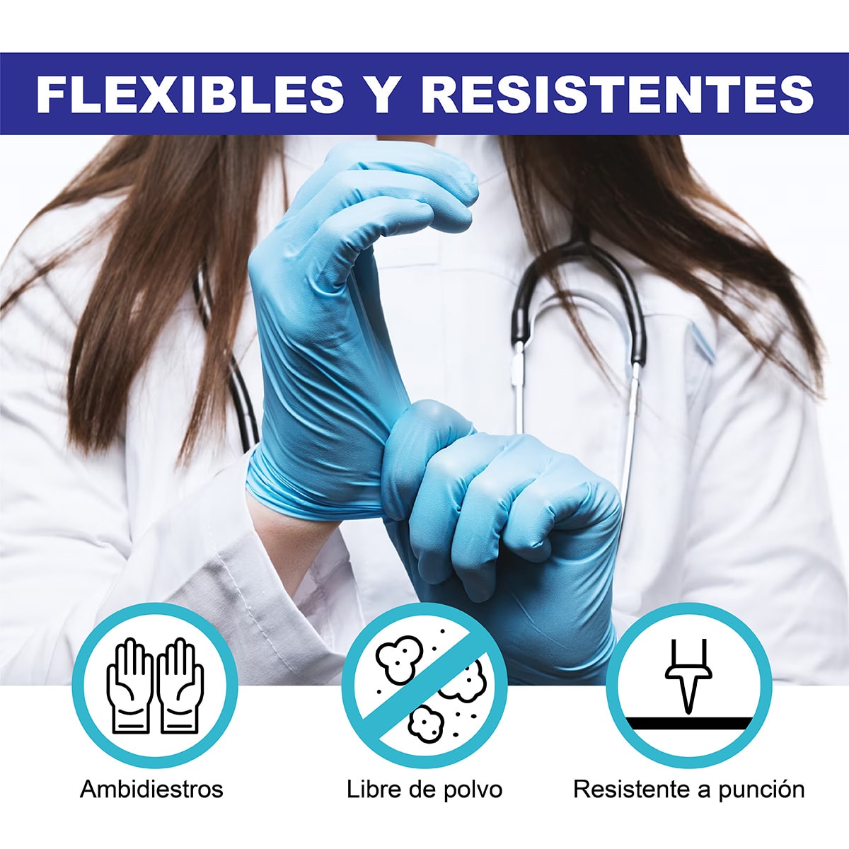 Guantes 100% De Nitrilo Caja 100 Unid. Tallas Xs S M L5