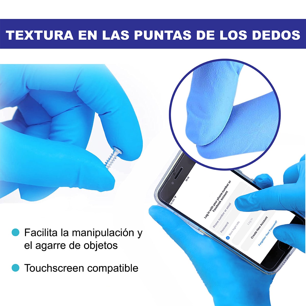 Guantes 100% De Nitrilo Caja 100 Unid. Tallas Xs S M L1
