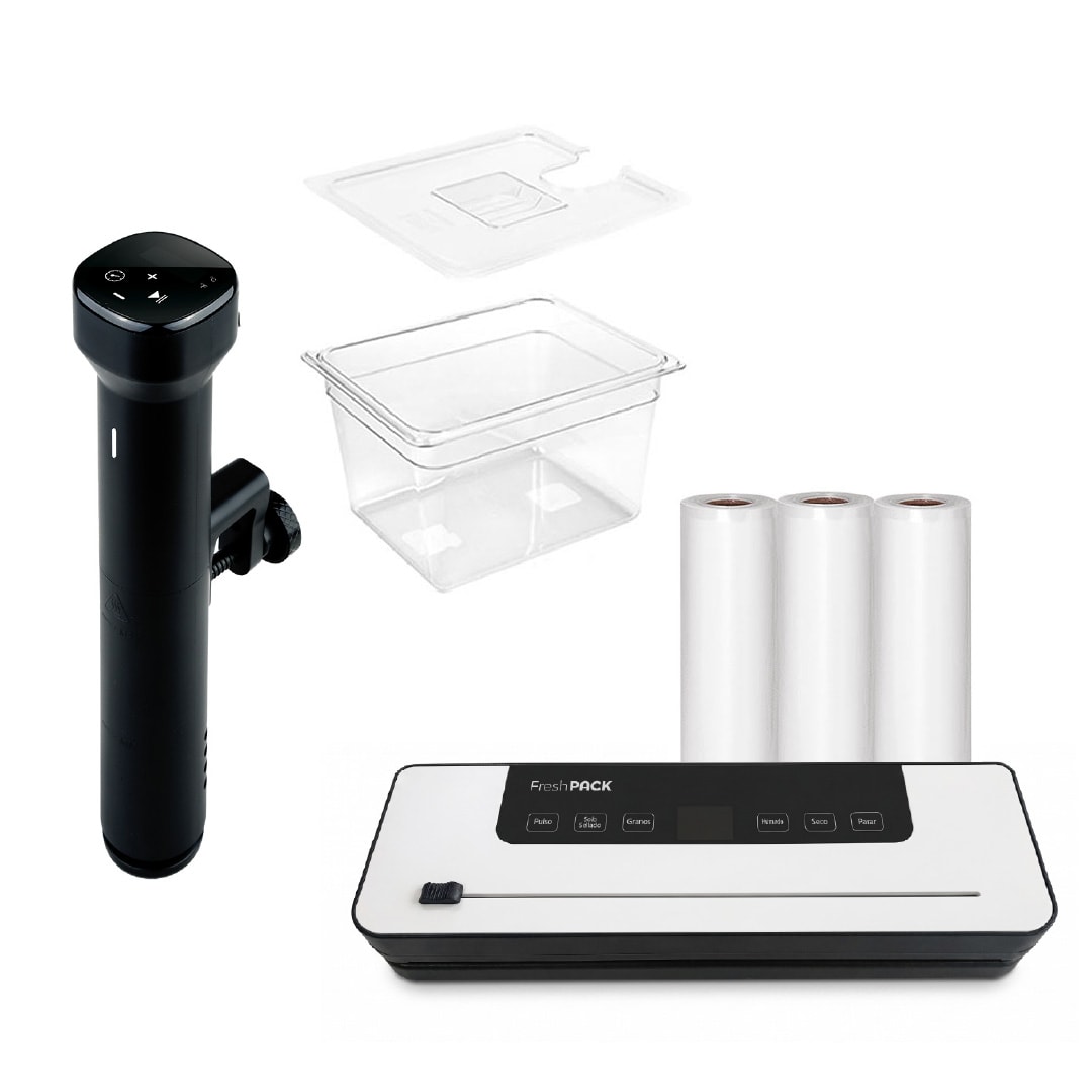 PACK SV15 BLACK + 3 ROLLOS DE 22x5 + CONTENEDOR 11L + SELLADORA SV501