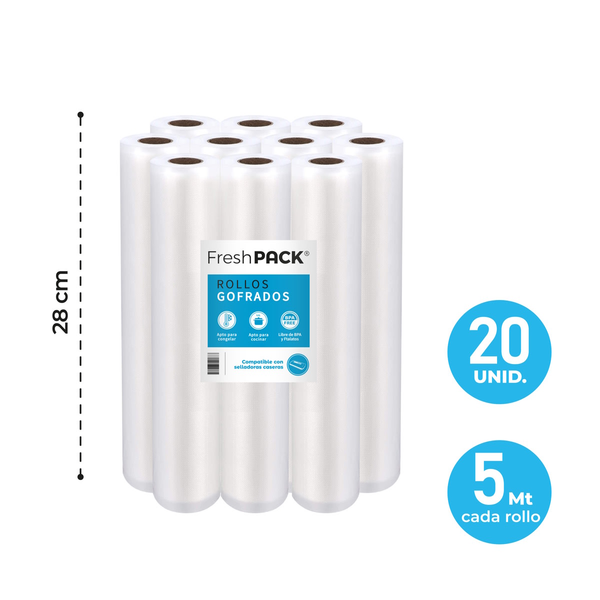 20 Rollos Sellado-empacado Vacio 28cm Para Oster - Foodsaver1