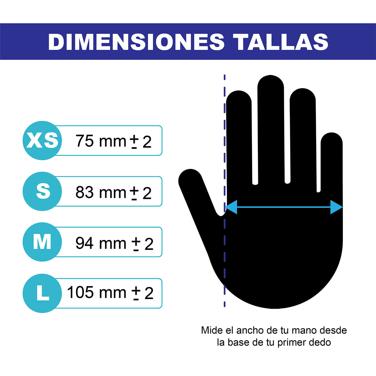 Guantes Negros XS S M L XL 100% De Nitrilo Caja 100 Unid.3