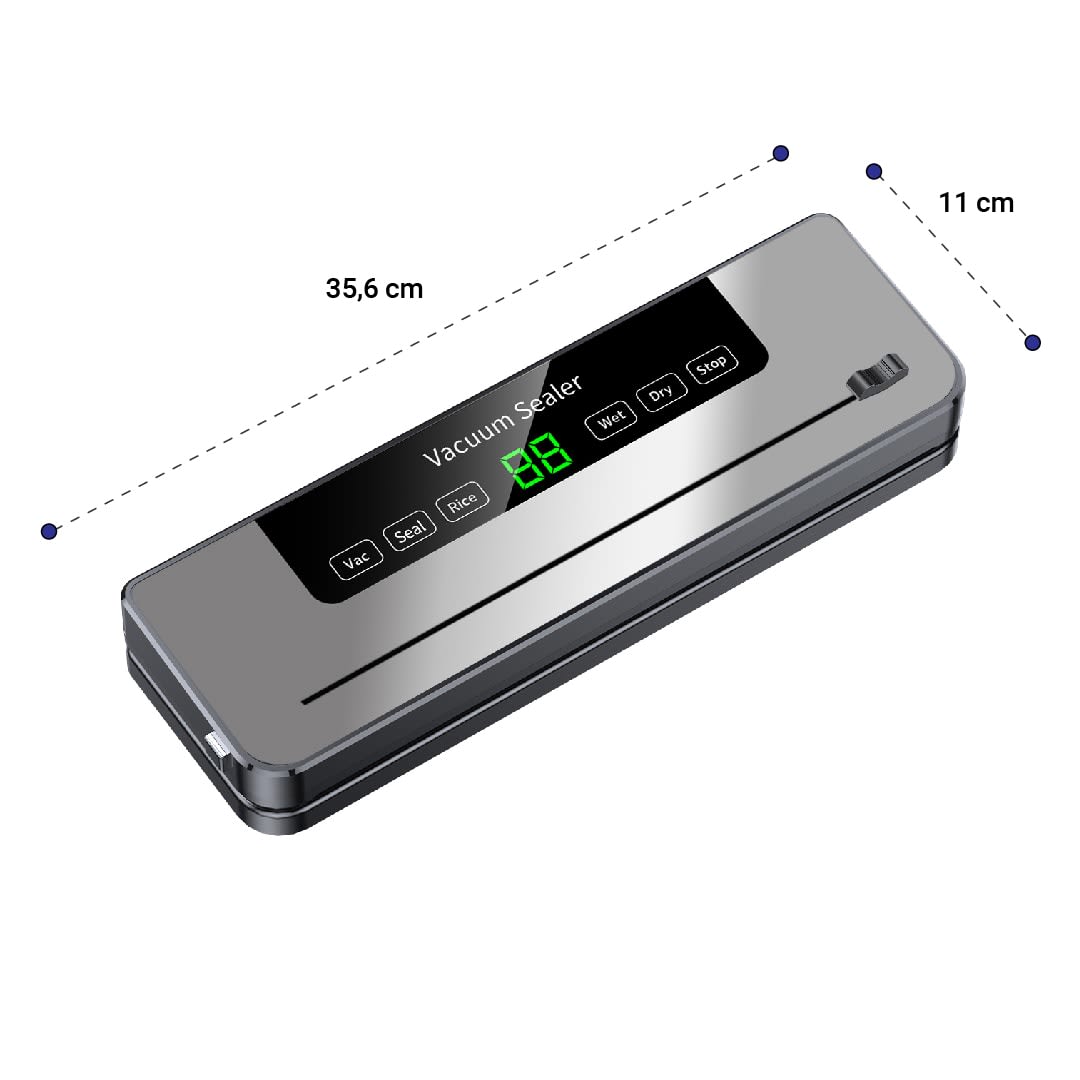 Selladora al Vacío Cortador + 3 rollos 28cm2