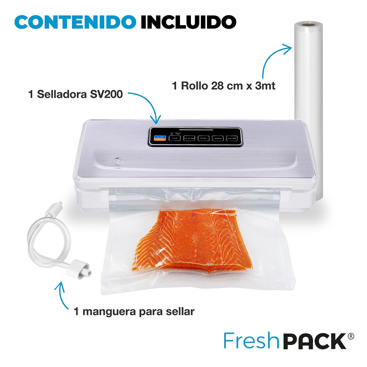 SELLADORA VACIO INALÁMBRICA SV200 + 3 ROLLOS 28X5M7