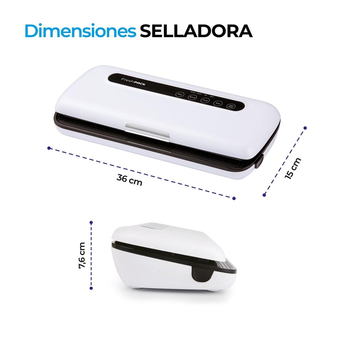 Selladora-empacadora Vacío Freshpack + 3 Rollos 22cm X 5mt7