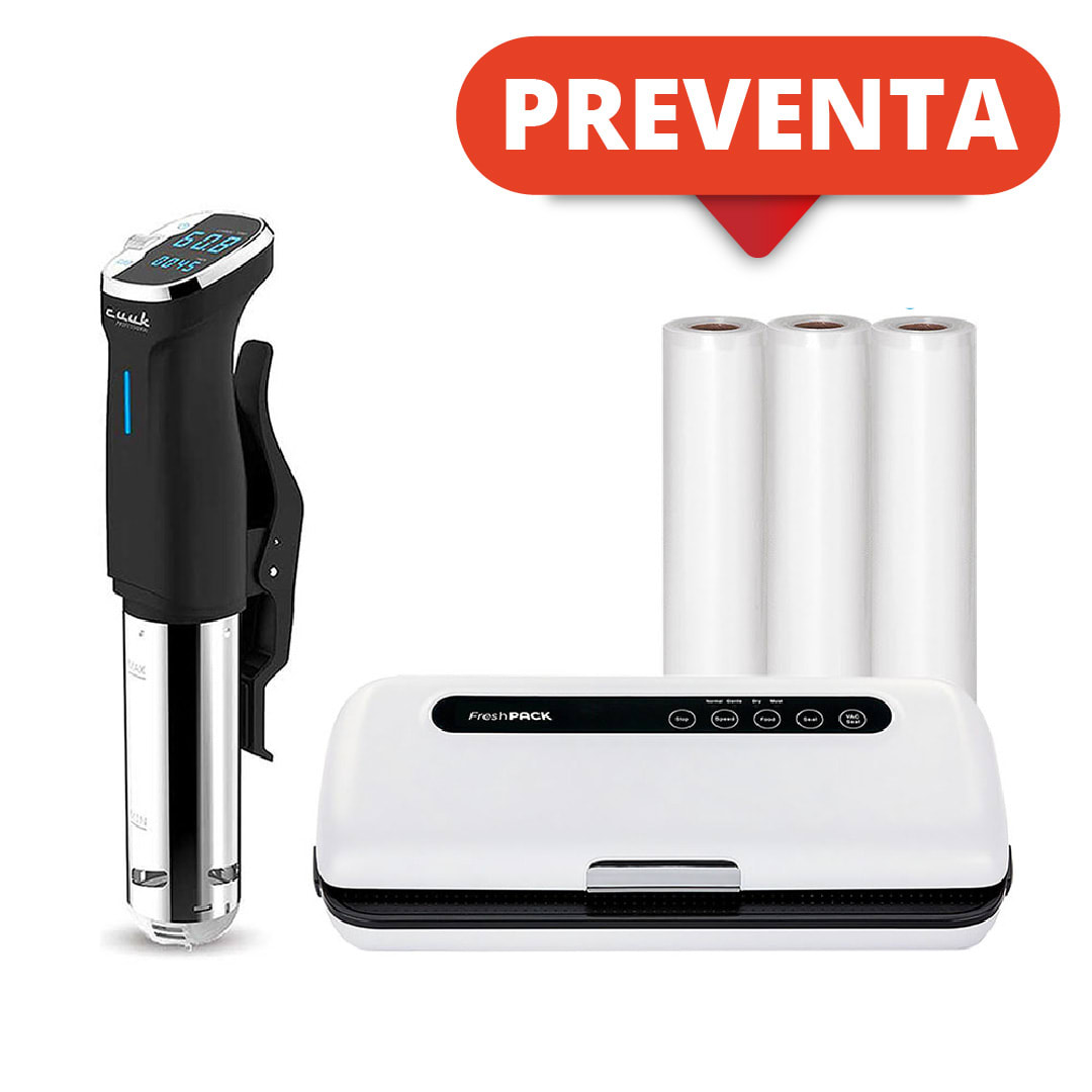 Pack Sous Vide Sv15 + Sellado Sv100 + 3 Rollos 22cm X 5 Mt1