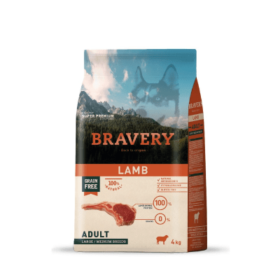 BRAVERY ADULT LARGE/MEDIUM LAMB (4kg - 12kg)