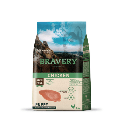 BRAVERY PUPPY LARGE MEDIUM CHICKEN (4kg - 12kg)