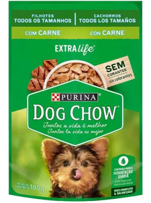 DOGCHOW SACHET CACHORRO TODOS LOS TAMAÑOS CARNE (100gr)1