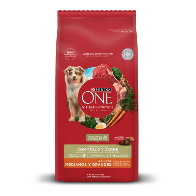PURINA ONE ADULTO RAZA MEDIANA Y GRANDE POLLO/CARNE (12kg)