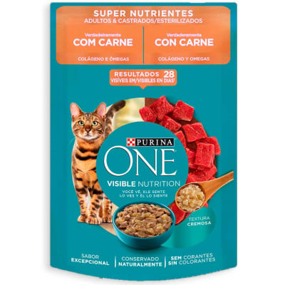PURINA ONE SACHET GATO ADULTO / ESTERILIZADO CARNE (85gr)