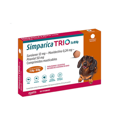 SIMPARICA TRIO 5 - 10KG (1Comprimido - 3Comprimidos)
