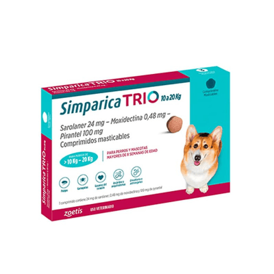 SIMPARICA TRIO 10 - 20KG (1Comprimido - 3Comprimidos)