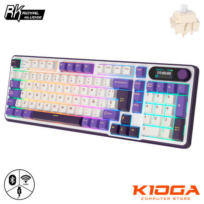 TECLADO INALAMBRICO ROYAL KLUDGE RK-S98 BLACKBERRY MOUSSE 96% 2.4G/BT/USB-C CHARTREUSE SWITCH1