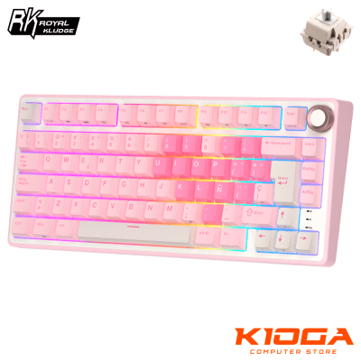 TECLADO MECÁNICO ROYAL KLUDGE R75 75% PINK MELODY RGB CREAM SWITCH1