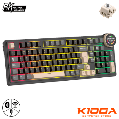TECLADO MECANICO INALAMBRICO ROYAL KLUDGE RK-N99 PHANTOM PANTALLA 2.4G/BT/USB-C CREAM SWITCH1
