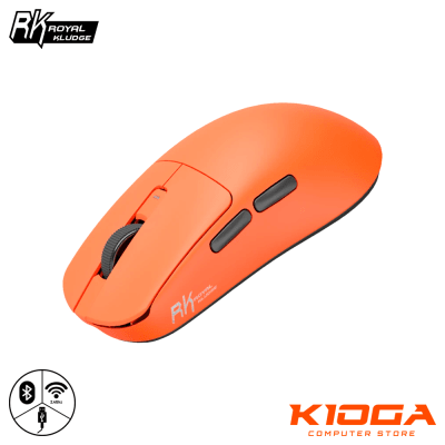 MOUSE GAMER INALÁMBRICO ROYAL KLUDGE M30 ULTRALIGERO 41G NARANJA/NEGRO 2.4G/BT/USB-C1