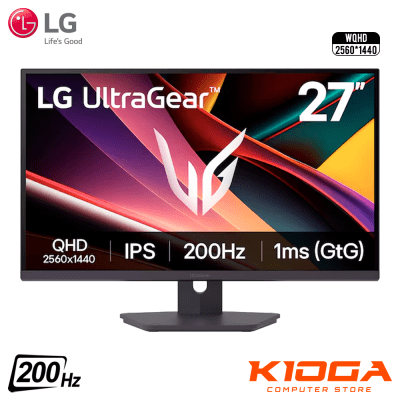 MONITOR LG ULTRAGEAR G6 27'' PLANO 27G610A-B QHD IPS 200Hz 1MS 100% sRGB - 2 HDMI + 1DP