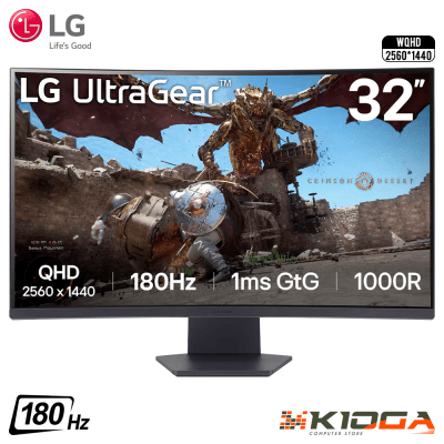 MONITOR LG ULTRAGEAR 32GS60QC-B CURVO 32'' QHD(2560*1440) VA 180Hz 1Ms(GTG) HDR10 SRGB 99%1