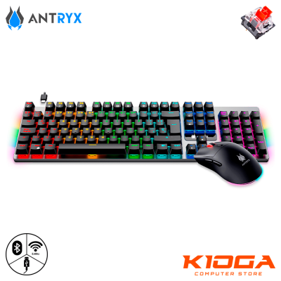 COMBO GAMER ANTRYX GC-4500 TRIX INALAMBRICO TECLADO MECANICO Y MOUSE RGB RED SWITCH1